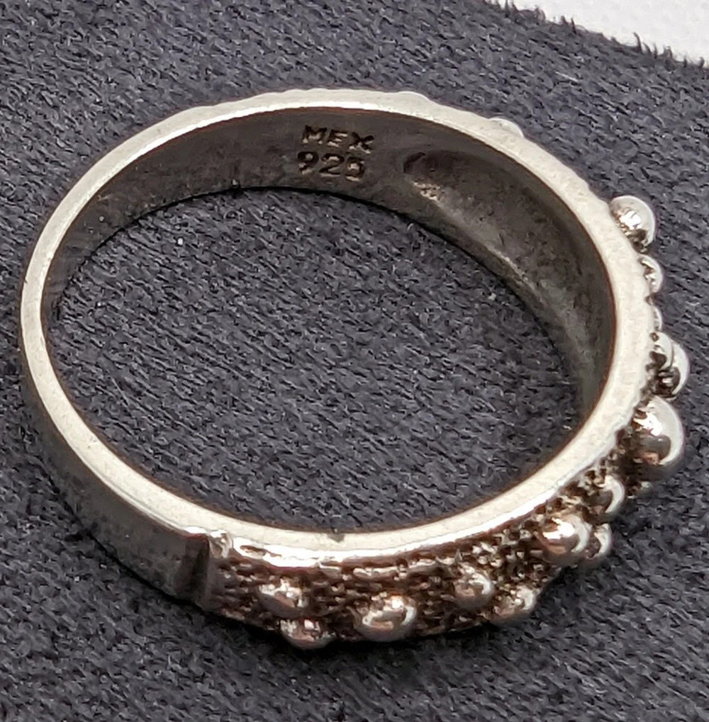Textured 925 ball ring - Picture 3 of 5